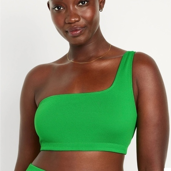Old Navy-One shoulder swim bikini top‎ NWT in Black size Medium - Picture 7 of 8